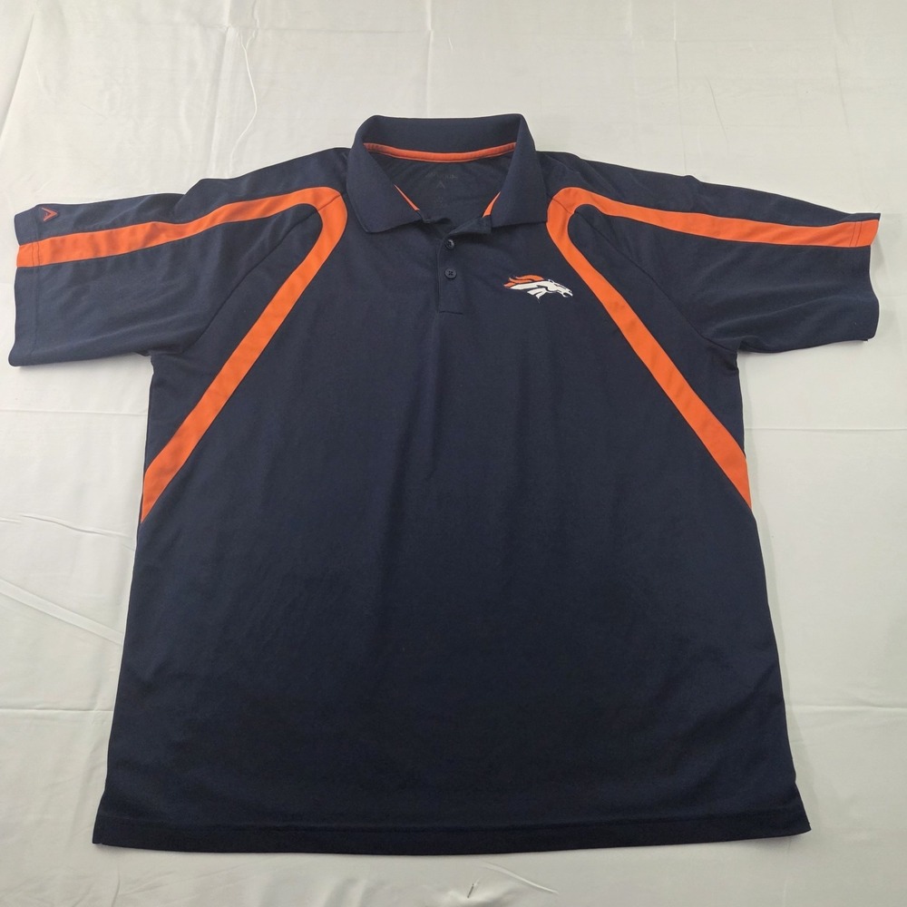 Antigua Denver Bronco Polo Shirt Mens XL NFL Football Fan Gear Sportswear